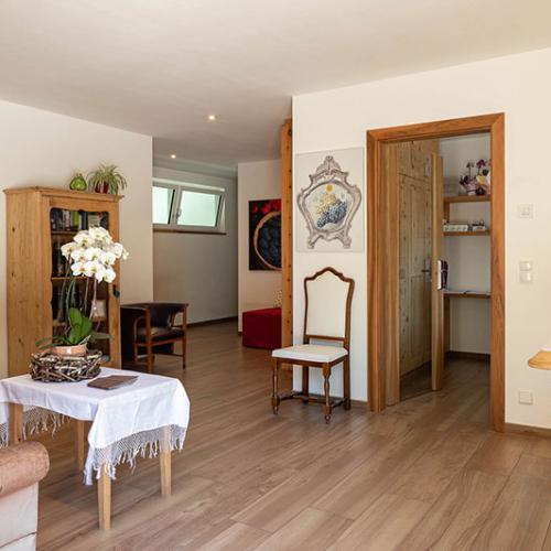 living room with kitchen