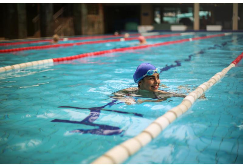 Schwimmen im Lido Lana